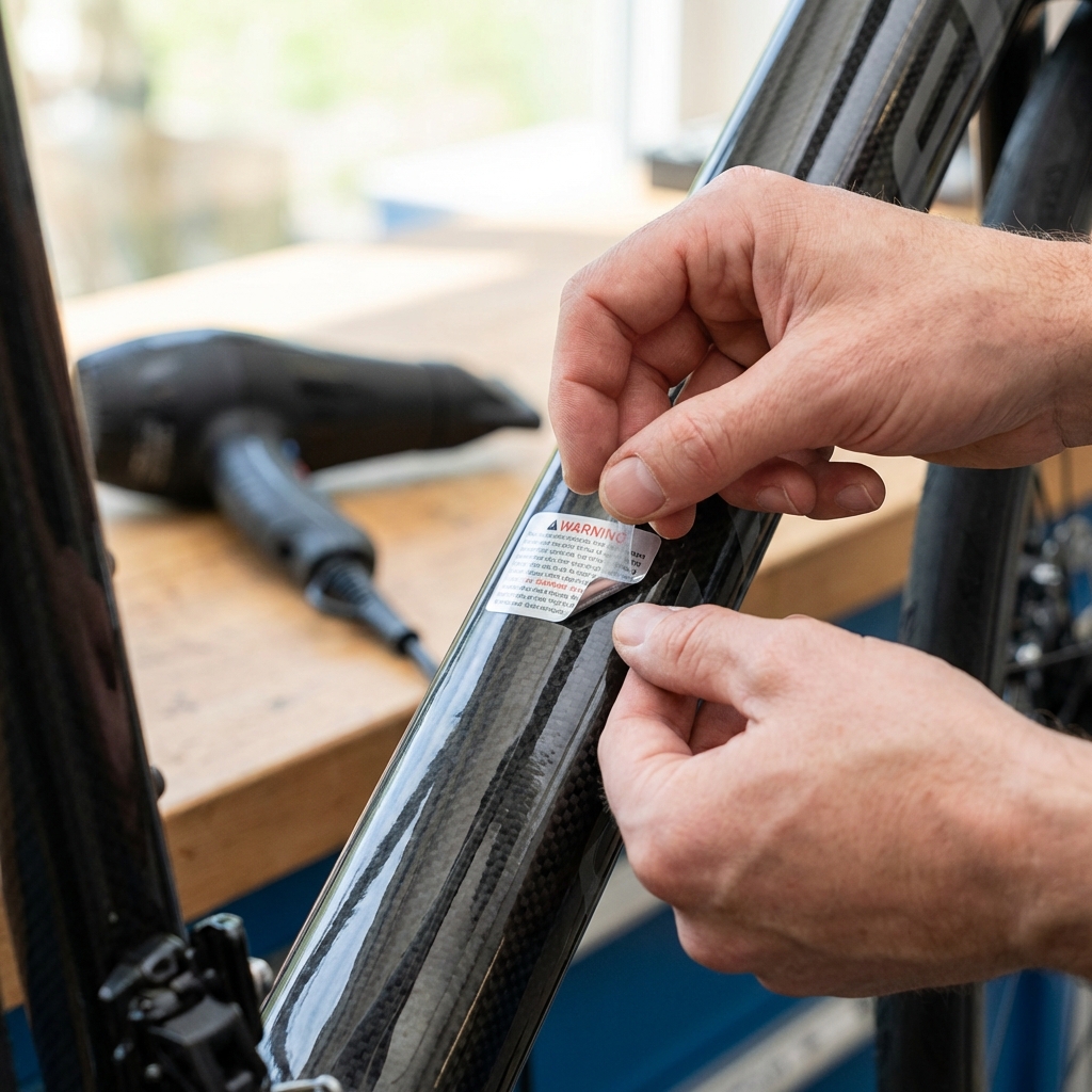 Want to remove those factory warning stickers or old decals from your bike? Here is the safe way to do it without damaging your paint or carbon frame.